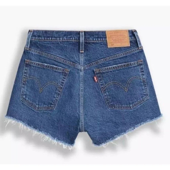 LEVI'S 501® ORIGINAL FIT HIGH RISE WOMEN'S SHORTS 24 Salsa Destiny DARK WASH - Picture 3 of 9